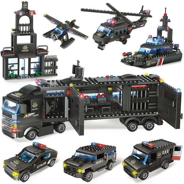 Legoed City Police Station Truck Sets Building Blocks 820PCS City Command Warsh